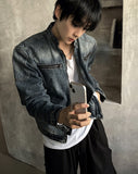 Generic Patch Cut China Neck Washing Denim Jacket