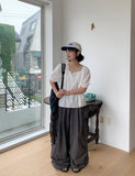 Kohyo Summer Embroidered Shirring Short Sleeve Blouse
