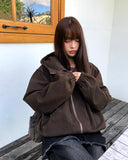 Huem Cut String Pocket Loose Fit Hooded Jumper