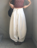 Celto Angel Wings Embroidery Wide Pants