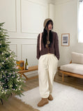 Morian cargo corduroy banding long wide pants