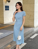 Jelenin Draped Shirred A-line One Piece