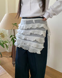 Buna Frill Ribbon Layered Wrap Skirt