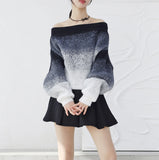 Gradation Off Shoulder Knit