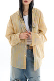 Cool over hooded check shirt