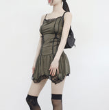 fuzzy corset lace one piece