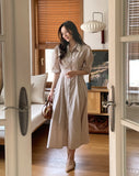 Dali Stripe Color Matching Shirt Banding One Piece