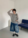 Raelsi Summer Round Linen Sweatshirt Knit