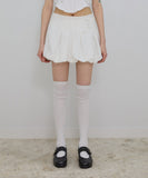 Button Shirred Balloon Skirt