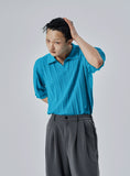 Pop-up open collar knit