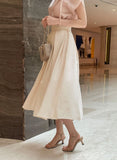 Cellua Pleated Flare Long Skirt