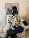 Melven stripe hachi collar cardigan