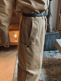 Trimmed cargo cotton pants