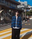 Ombre Over Check Crop Shirt