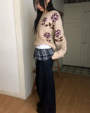Karim Rose Flower Knit Cardigan