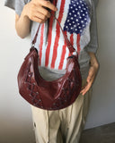 Tenka eyelet strap leather shoulder bag
