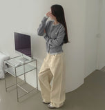 Back Point Adjust Loose Fit Wide 4-Season Cotton Pants
