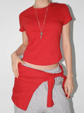 [SET] WAIST LAYERED TEE