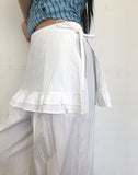 Peanut Nylon Wrap Skirt Pants