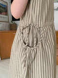 Newkitter Stripe Layered Sleeveless Long One Piece