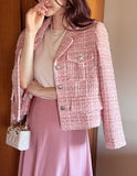 Ronda Mix Collar Pearl Tweed Jacket