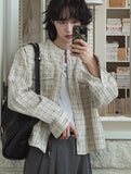 Gridin Collarless Tweed Jacket