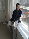 [MADE] Podil Linen Roll Oversized Fit Checkered Long Sleeve Shirt