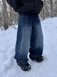 Lazy Blue Print Balloon Denim