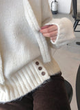 Onu Button Round Knit Muffler Set