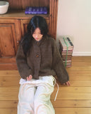 Poban Over Pocket Wood Duffle Knit Cardigan