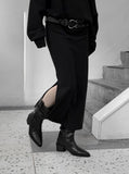 Match Shirring Slit Long Skirt