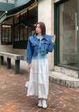 Milo Big Collar Crop Denim Jacket