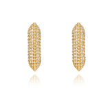 Champagne Moon Goutte SV(Y) Pave Square Earrings