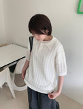 [unisex] Gopheo Linen Net Collar Short Sleeve Knit