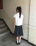 Kiro Check Tiered Banding Midi Skirt