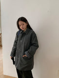 Flky Collar Quilted Half Coat