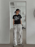 Steel U lettering cropped short-sleeved