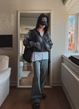 Overspray cropped hooded zip-up