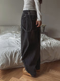 Nad washing chain wide denim pants