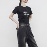 Leanne Cropped Printed T-Shirt