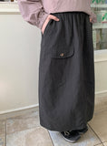 Fluku Vintage Pocket Banding Long Skirt