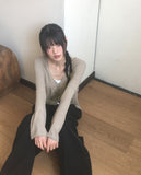 [MADE] Yujun Lace Button Ribbed Cardigan