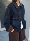 Hoyden color matching collar stitch denim jacket