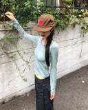 Mur Flower Pattern Round Neck Long Sleeve T-Shirt