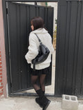 Anju Fur Collar Quilted Short Jacket