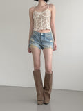 Yusu Damaged Denim Shorts