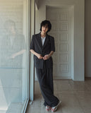 Made linen two tuck wide slacks