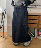 Cotiva Raw Denim Cargo Long Skirt