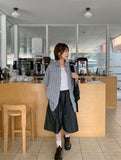 [Unisex] Hentes Linen Denim Banding Bermuda Pants - Linen 50