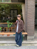 Gelott Stripe Carpenter Denim Balloon Wide Pants